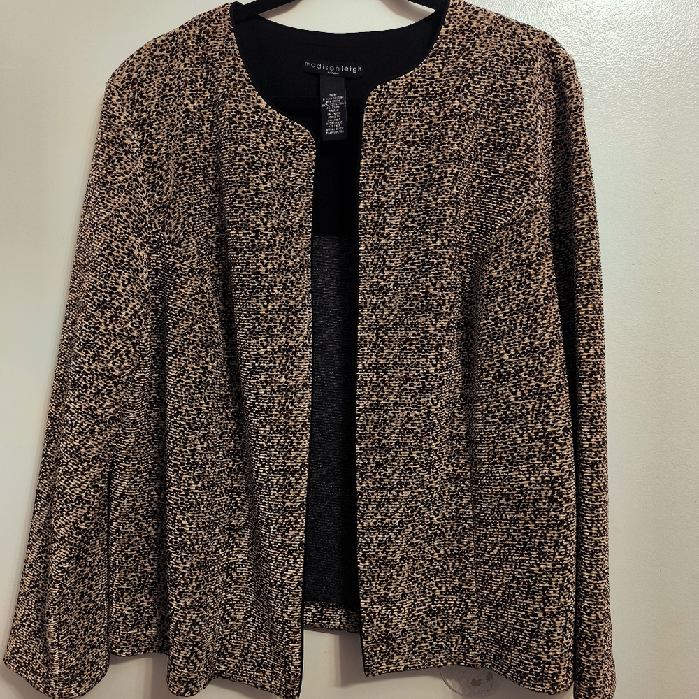Madison Leigh Black and Tan Women's Sweater Sz.18W